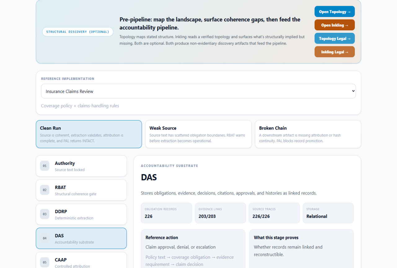 TraceStack source-to-evidence lineage and accountability substrate